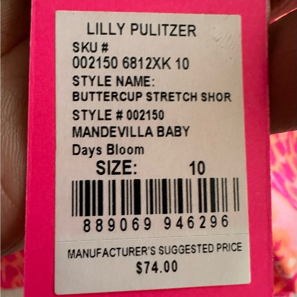 Lilly Pulitzer Pink & Orange Floral Scalloped Hem Shorts - Picture 3 of 3